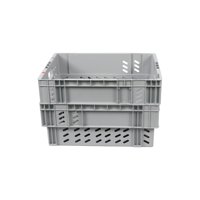 Caisse de rangement en plastique robuste, empilable et emboîtable JOIN, couleur gris, pour entrepôt et logistique