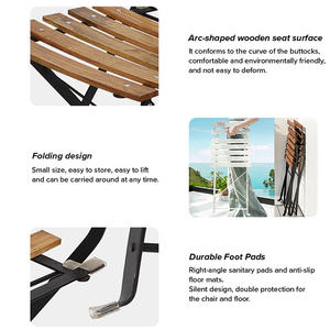 كراسي بيسترو فرنسية معدنية قابلة للطي عتيقة, أثاث للحدائق الخارجية - Product Image 6