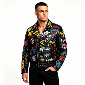 Chaqueta de Motociclista de Cuero de Cerdo Transpirable OEM para Hombre, Estilo Clásico de Motocicleta, Impresión de Serigrafía, Logotipo Personalizado, Ropa Urbana de Cuero - Product Image 1