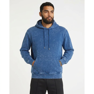 Sudadera con Capucha Estilo Vintage 2025 para Hombre, Alta Calidad, Rojo Deslavado, Efecto Ácido, 100% Algodón, Casual para Invierno - Product Image 1