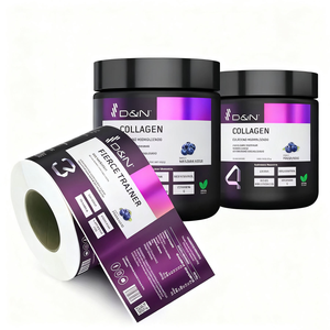 Etiquetas Adhesivas Personalizadas de PET Impermeables, Laminadas Brillantes a Todo Color, con Estampado en Caliente, Código de Barras, Anti-Falsificación, para Botellas de Vitaminas y Medicamentos - Product Image 4