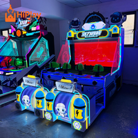 Máquina de Juego Arcade de Tiro con Bolas, Temática de Robots de Dibujos Animados, para 4 Jugadores, Operada con Monedas, Interactiva, para Parques de Diversiones