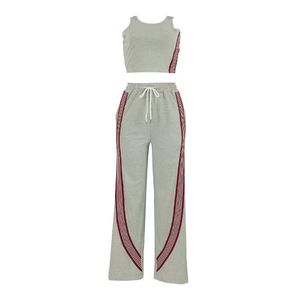 Ensemble de survêtement décontracté pour femme, pantalon de jogging surdimensionné, sans manches, en molleton français, élégant, vêtements de détente, streetwear, 2 pièces - Product Image 3