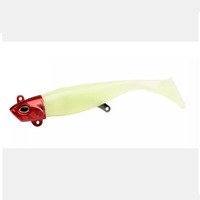 Leurre souple 92mm 16G avec tête plombée, leurre souple en forme de poisson pré-monté avec queue en T et hameçon pour eau salée et eau douce, vente en gros OEM