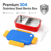 Boîte à lunch en plastique Bento, étanche, micro-ondable, 600 ml, récipient alimentaire avec fourchette pour enfants, école, bureau