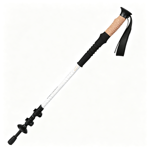 Bastón de Trekking Plegable de Fibra de Carbono, 3 Secciones Ajustables, Mango de Corcho Ligero, Bloqueo Rápido - Product Image 1