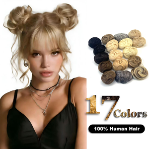 Meilleures ventes : <span class=keywords><strong>Chignon</strong></span> volumineux naturel en cheveux naturels avec pince à griffes et logo, style facile et décontracté - Product Image 1