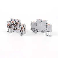 KPTTB 2.5 Doppelschichtige DIN-Schienen-Klemmleiste 2,5mm² 24A Grau Schnellverdrahtung Inline-Verbindung Federklemmenblock