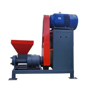 grass olive pomace solid waste foundry dust coal breeze charcoal sticks briquette extruder machine