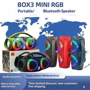 मिनी स्पीकर के लिए BOX3 वायरलेस RGB LED, बिल्ट-इन माइक, रिमोट कंट्रोल, पोर्टेबल ऑडियो, हैवी सबवूफर, कम न्यूनतम आदेश मात्रा का समर्थन - Product Image 2