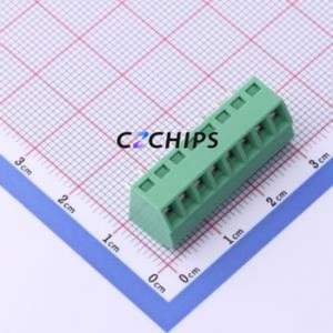 DB127S-3.5-8P-GN-S Screw Terminal Block P=3.5mm Connector ( Construction: 1x8P )( Pitch: 3.5mm )( Color: Green ) - Product Image 1