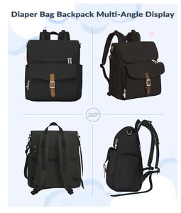 Sac à dos pour couches, sac à langer 15 poches, sac de voyage pour bébé fille et garçon avec poche isotherme, sac à couches mignon avec sangles pour poussette - Product Image 2