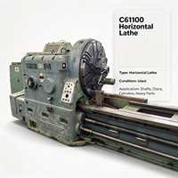 Tour à métaux manuel d'occasion C61100, prêt à l'emploi, robuste, portée de 1000 mm, longueur de 5 m, pour l'usinage d'arbres