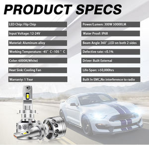 F3S pro alta potencia 300W 50000LM <span class=keywords><strong>LED</strong></span> faro mejor calidad H1 H3 H4 <span class=keywords><strong>H7</strong></span> H11 Leds 9005 9006 coche <span class=keywords><strong>LED</strong></span> faro <span class=keywords><strong>bombillas</strong></span> H4 H13 - Product Image 2