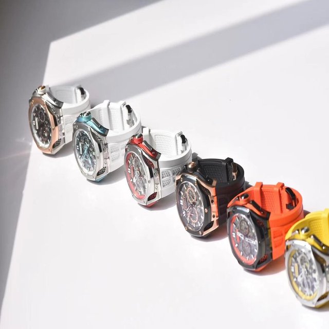 For High Quality Skeleton Automatic Mechanical Watch Stainless Steel Case Analog Dial Crystal Slim Build Water Resistant 5
