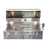 Barbecue à gaz encastrable en acier inoxydable résistant aux intempéries, 5 brûleurs principaux de 13 600 BTU, allumage électronique par impulsion, dispositif de sécurité de la flamme pour barbecue