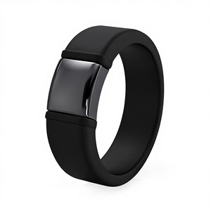 2025 New Arrival Modern <b>Wedding</b> 8mm Wide 2.5mm Thick Four Color Curved <b>Silicone</b> <b>Rings</b> for Women Men - Product Image 3