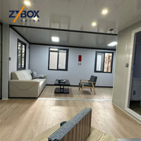 ZYBOX Maison conteneur extensible 40 pieds, grain de bois bordeaux, OEM ODM, installation en 10 minutes, préfabriquée pour bureau, camping, station balnéaire