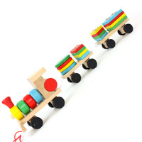 Train en bois trois formes tracteur correspondant jouet enfants Puzzle éducation précoce jouet en bois Montessori