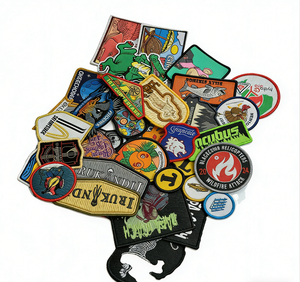 <span class=keywords><strong>Prix</strong></span> d'usine en gros, Dos thermocollant, Formes personnalisées DIY variées, Vêtements, Chapeaux, Écussons tissés, Badges - Product Image 1