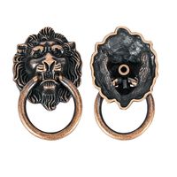 Poignées de porte en alliage de Zinc, laiton Antique, tête de Lion, poignées de traction, or, meubles classique, armoire, petite tête de Lion, anneau de poignée