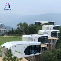 SH Luxe Moderne Extérieur Portable Mobile Glamping Espace Capsule Resort Hôtel Petite Maison