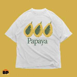 T-shirt con Grafica di Frutta Papaya Unisex Oversize Girocollo Manica Corta Stampa Digitale Streetwear Estetico per Adulti - Product Image 1