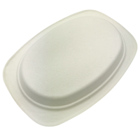 Assiettes ovales robustes 9x6 pouces en bagasse de canne à sucre, compostables, écologiques, résistantes aux fuites et aux coupures, vaisselle jetable