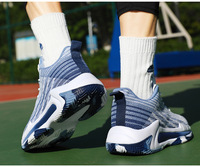 Chaussures de course et de basketball multi-usages pour hommes, respirantes, en maille Fly Knit, avec amorti, semelle extérieure en caoutchouc antidérapante et résistante à l'usure