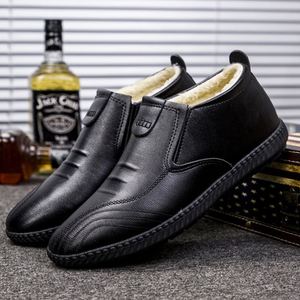 Chaussures d'hiver chaudes pour hommes 2022, en velours et coton, chaussures de costume élégantes, chaussures décontractées en cuir - Product Image 4