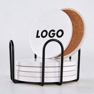 Personalized Custom Logo Ceramic Coasters Sublimation Blanks for Business Gifts Water Absorbent <b>Cup</b> <b>Mats</b> - Product Image 5