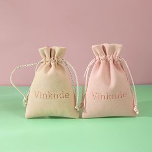 Sac à bijoux Vinknde en microfibre avec cordon de serrage, rectangulaire, 8x10cm, 15x20cm, pour l'emballage des boucles d'oreilles, avec impression de logo - Product Image 2