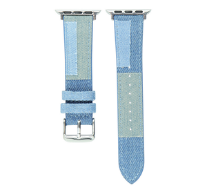 Bracelet de montre en cuir véritable de vente chaude bracelet de montre intelligente en denim avec 38/40/41mm, 42/44/45/49mm peut s'adapter à <span class=keywords><strong>Iwacth</strong></span> - Product Image 5