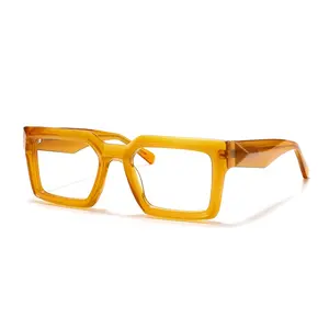 Optical High Quality Luxury Square Acetate Eyeglass Frames Prescription Glasses Eyewear Handmade Designer Optical Frames