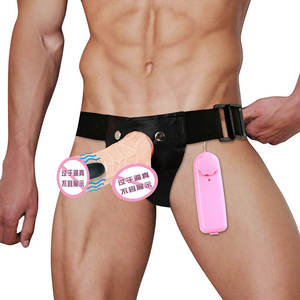 อุปกรณ์เสริมทางเพศสำหรับผู้ชาย สายรัดแบบกลวงพร้อมเครื่องสั่น ดิลโด้แบบสายรัดสำหรับผู้ชาย ไม่มีกล่องสี - Product Image 4