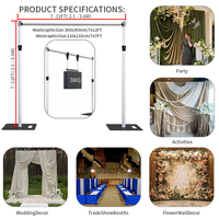 Kits de cadres en aluminium robustes pour rideaux et tentures, supports de toile de fond réglables pour décorations d'événements et de mariages (vente en gros)