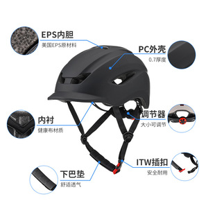 Casque de vélo pour adulte, en PC et EPS, réglable, respirant, avec visière de sécurité, pour les trajets urbains, le vélo de route et les activités de plein air - Product Image 1