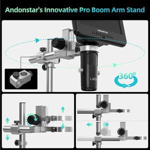 Microscope numérique de soudage <span class=keywords><strong>Andonstar</strong></span> AD246sm Plus 7'' 2000x 4MP avec éclairage LED, fréquence d'images 120fps, réparation électronique - Product Image 5