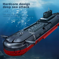 Reobrix 33048 1/250 Modèle de sous-marin à missiles Briques d'armes Jouets d'assemblage 2895PCS Équipement Batt Blocs de construction