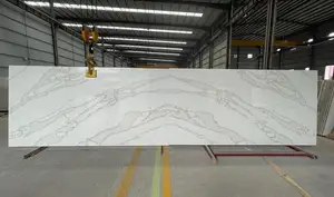 Engineered Stone Quarz Calacatta White Künstliche Quarz steinplatte für Küchen arbeits platten