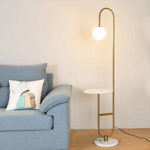 Lampe d'angle Led autoportante en <span class=keywords><strong>marbre</strong></span>, design nordique moderne, éclairage d'intérieur, luminaire décoratif de plafond, couleur jaune or, avec étagères, idéal pour un salon, une Table basse ou un couloir - Product Image 5