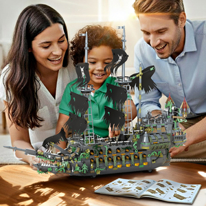 2434 pièces, modèle de <span class=keywords><strong>bateau</strong></span> pirate maritime hollandais à succès, modèle de <span class=keywords><strong>bateau</strong></span> <span class=keywords><strong>fantôme</strong></span> légendaire, ensembles de blocs de construction - Product Image 6