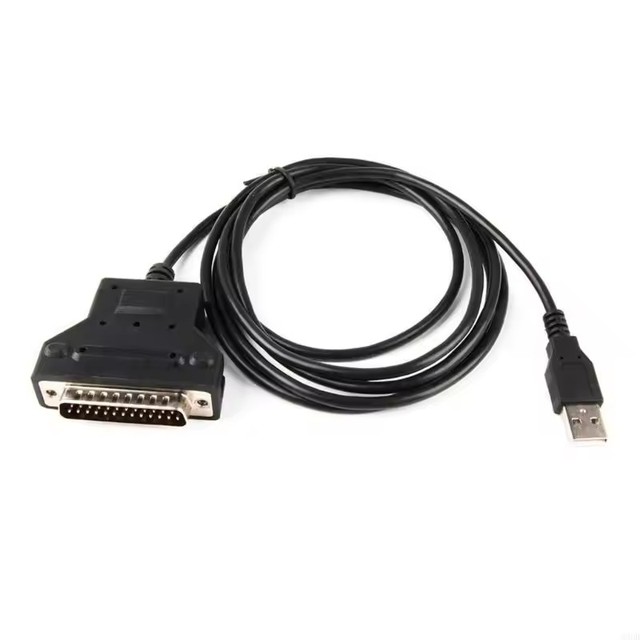 USB to DB25 25Pin Male Converter Cable CP2102 Chip RS232 Cord for Office Printers and Industrial Machines 180cm 70.87in