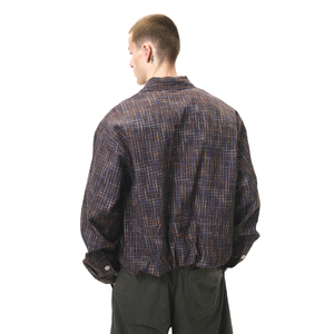 QUICKSHOW Streetwear <span class=keywords><strong>Seersucker</strong></span> Plaid <span class=keywords><strong>camicia</strong></span> prodotta su misura OEM Label stampa camicie per gli uomini - Product Image 2