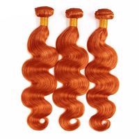 Lots de cheveux 10A couleur orange, ondulés, vierges, 100% cheveux humains brésiliens Remy de qualité supérieure pour femmes noires