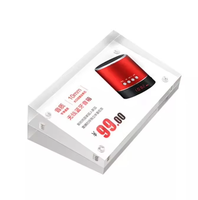 Porte-cartes de prix incliné moderne en acrylique transparent, présentoir de signalétique en acrylique biseauté avec fonction magnétique
