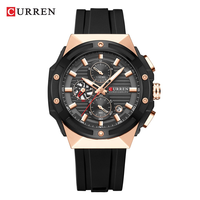 CURREN 8462 Prêt à expédier Montres à quartz personnalisées de haute qualité au design élégant et tendance Meilleures ventes pour hommes Bracelet en silicone