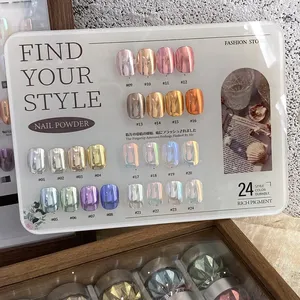 Set de Arte de Uñas de Alta Gama, Kit de Polvo de Espejo Moonlight de 24 Colores, Brillo Ultrafino, Estilo Japonés, Perfecto para Toda Ocasión - Product Image 5