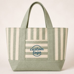 Sac fourre-tout minimaliste en toile de coton, surdimensionné, réutilisable, avec poches, pour femmes, pour les courses quotidiennes, la plage, le travail - Product Image 1
