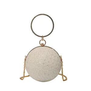 Make-Up Tas Geavanceerde Zin Heldere Diamant Mode Ronde Bal Tas Een Schouder Schuine Overspanning Tas